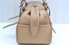 Authentic BURBERRY Vintage Leather Hand Bag Purse Beige Box K5534