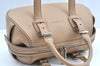 Authentic BURBERRY Vintage Leather Hand Bag Purse Beige Box K5534