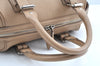 Authentic BURBERRY Vintage Leather Hand Bag Purse Beige Box K5534