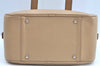 Authentic BURBERRY Vintage Leather Hand Bag Purse Beige Box K5534