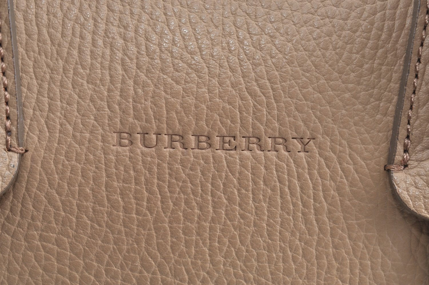 Authentic BURBERRY Vintage Leather Hand Bag Purse Beige Box K5534