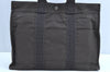 Authentic HERMES Her Line MM Hand Tote Bag Nylon Gray K5535