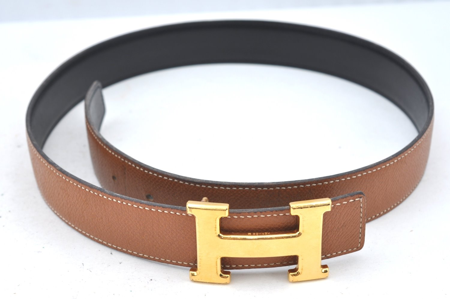 Authentic HERMES Constance Leather Belt Size 75cm 29.5