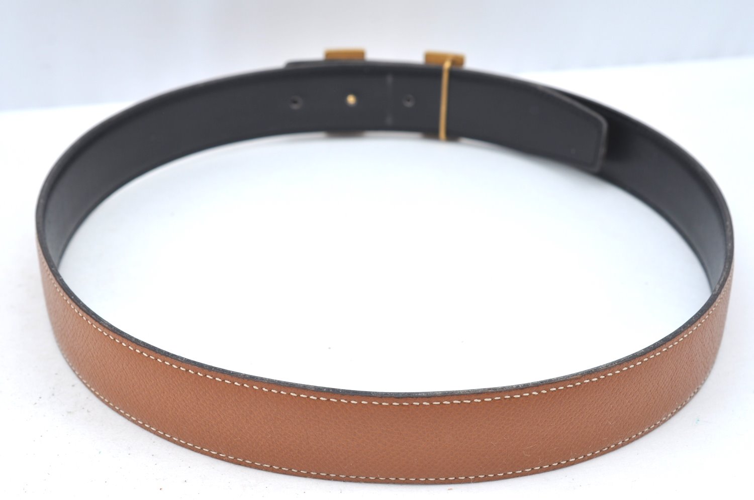 Authentic HERMES Constance Leather Belt Size 75cm 29.5