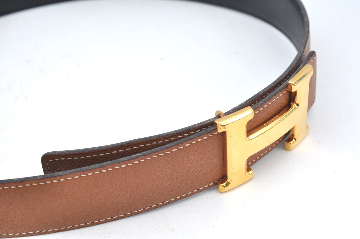 Authentic HERMES Constance Leather Belt Size 75cm 29.5