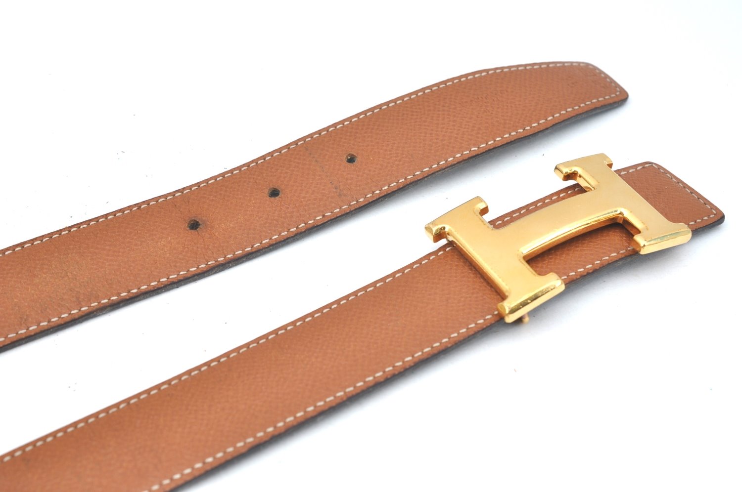 Authentic HERMES Constance Leather Belt Size 75cm 29.5