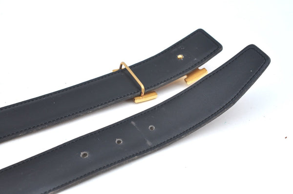 Authentic HERMES Constance Leather Belt Size 75cm 29.5" Black Brown K5537