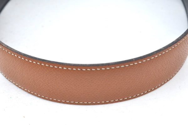 Authentic HERMES Constance Leather Belt Size 75cm 29.5" Black Brown K5537