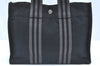 Authentic HERMES Fourre Tout PM Hand Tote Bag Purse Canvas Black K5538