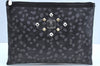 Authentic MCM Leather Vintage Clutch Hand Bag Purse Black K5539