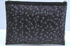 Authentic MCM Leather Vintage Clutch Hand Bag Purse Black K5539