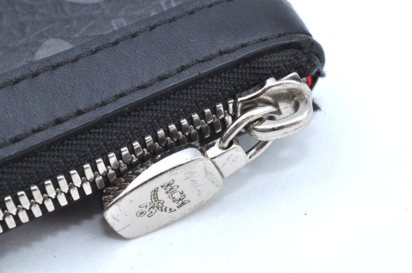 Authentic MCM Leather Vintage Clutch Hand Bag Purse Black K5539