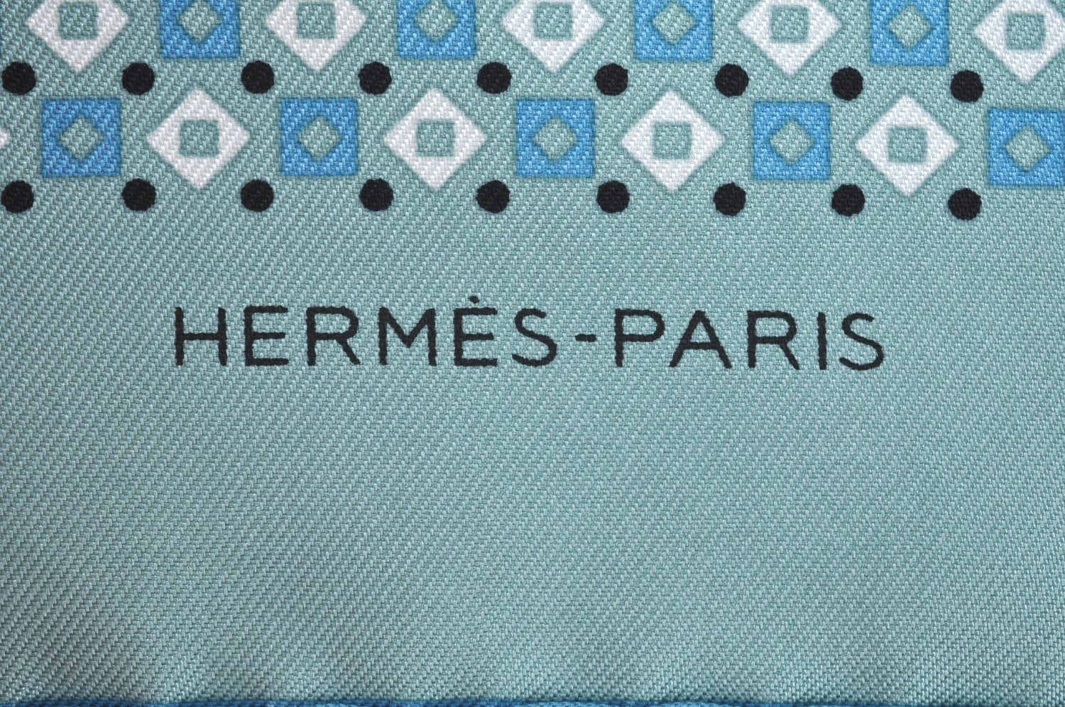 Authentic HERMES Carre 65 Scarf Rhombus Square Motif Silk Light Blue K5545