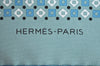 Authentic HERMES Carre 65 Scarf Rhombus Square Motif Silk Light Blue K5545