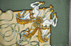 Authentic HERMES Carre 90 Scarf "LUNA PARK" Silk Khaki Green K5551