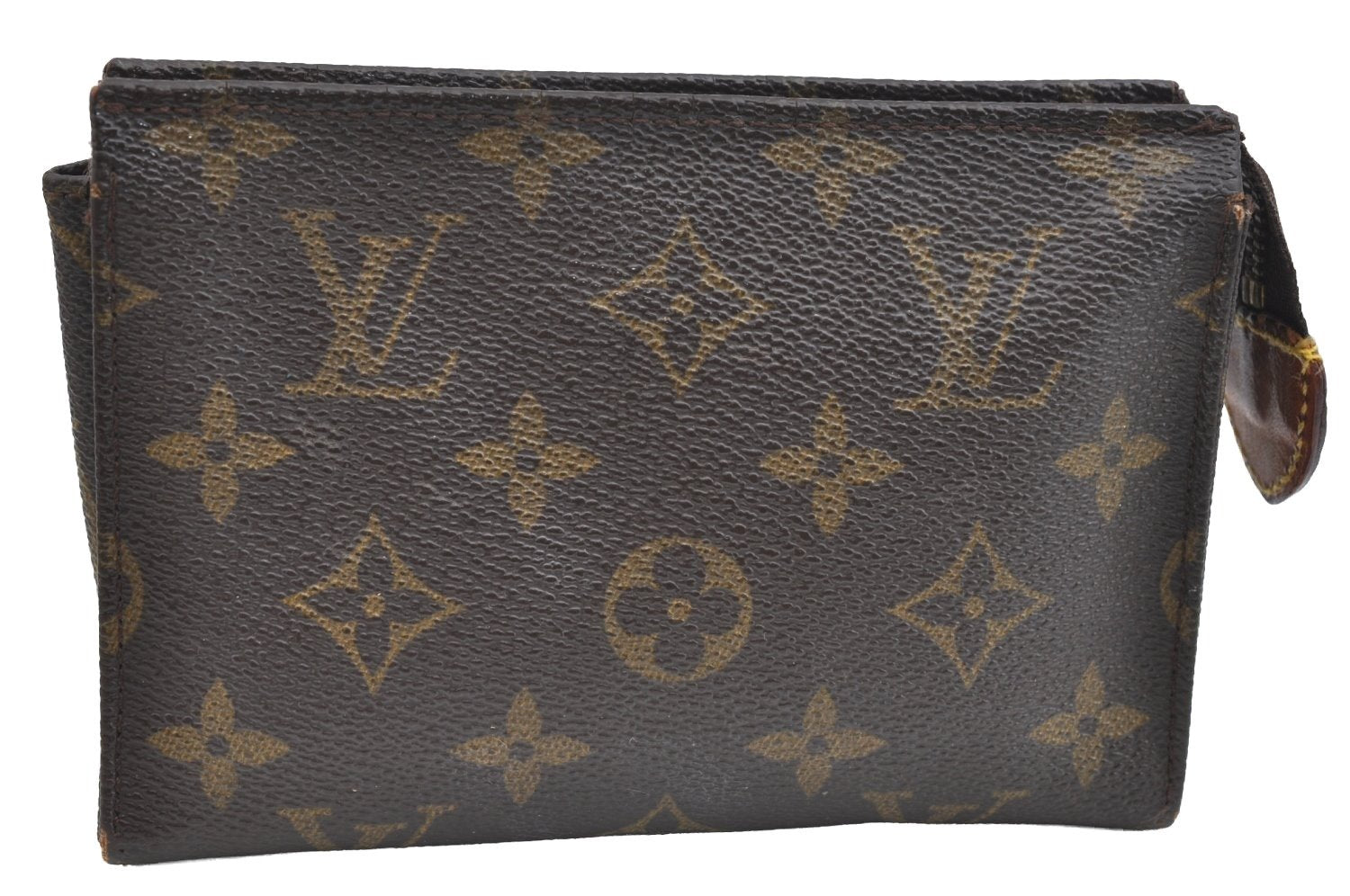 Authentic Louis Vuitton Monogram Poche Toilette 15 M47546 Cosmetics Pouch K5563