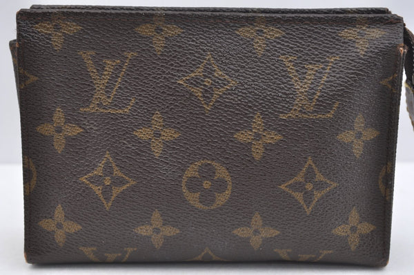 Authentic Louis Vuitton Monogram Poche Toilette 15 M47546 Cosmetics Pouch K5563