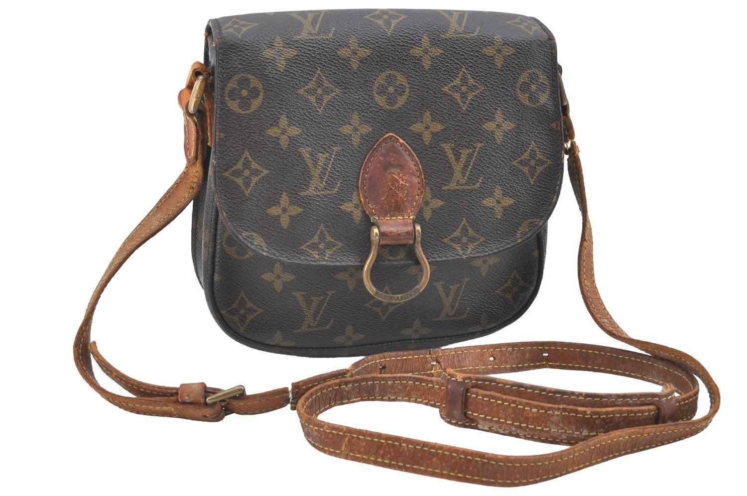 Authentic Louis Vuitton Monogram Saint Cloud MM M51243 Shoulder Cross Bag Junk K5564