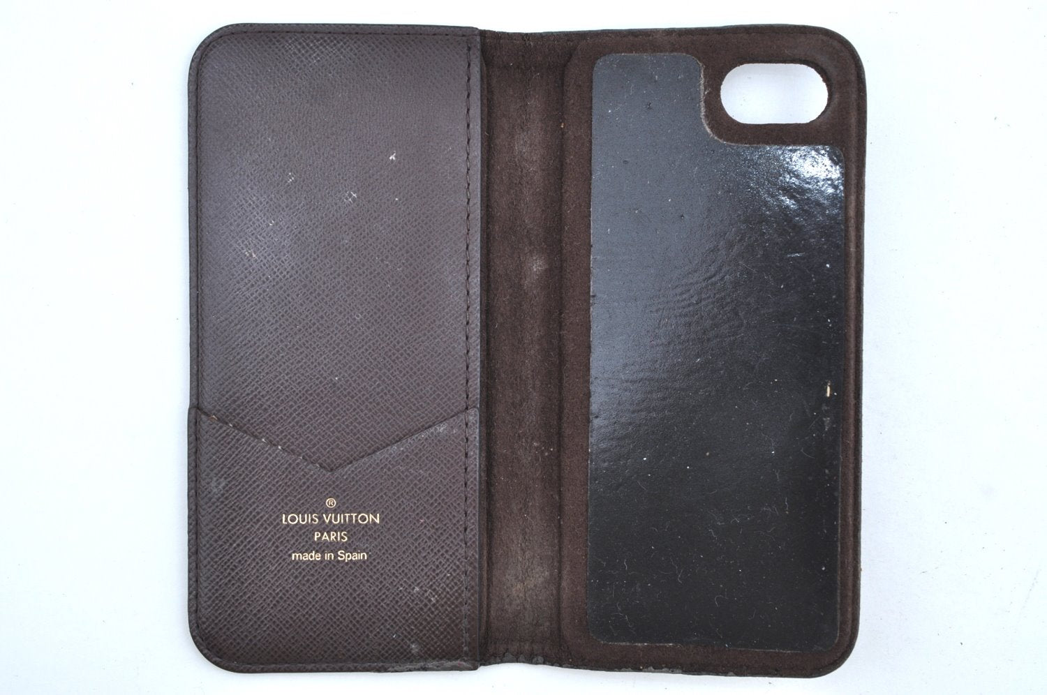 Authentic Louis Vuitton Monogram Folio Iphone 8 Case M61905 LV K5582