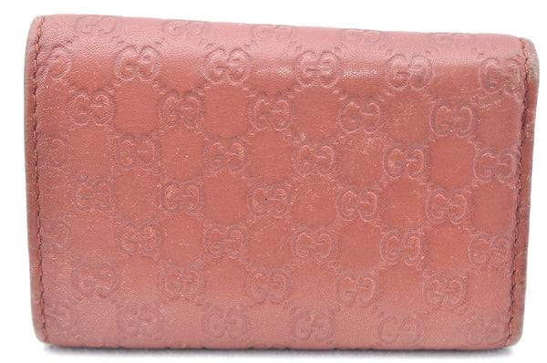 Authentic GUCCI Micro GG Guccissima Leather Key Case 268833 Pink K5583