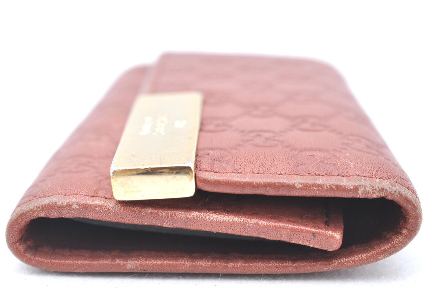 Authentic GUCCI Micro GG Guccissima Leather Key Case 268833 Pink K5583