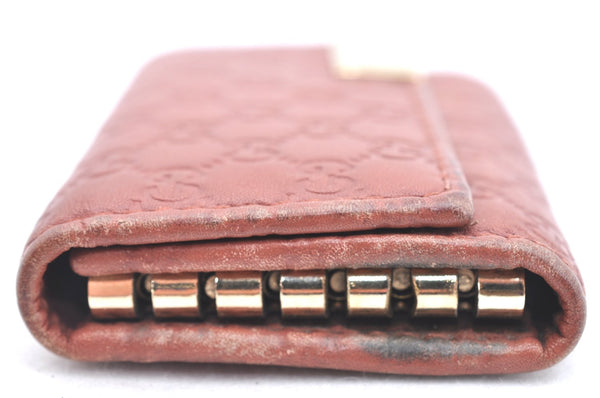 Authentic GUCCI Micro GG Guccissima Leather Key Case 268833 Pink K5583