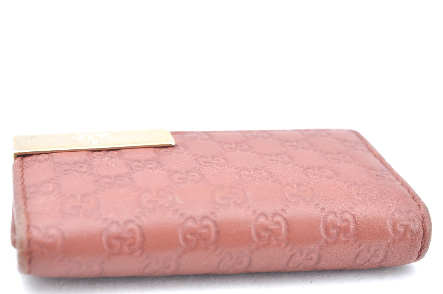 Authentic GUCCI Micro GG Guccissima Leather Key Case 268833 Pink K5583