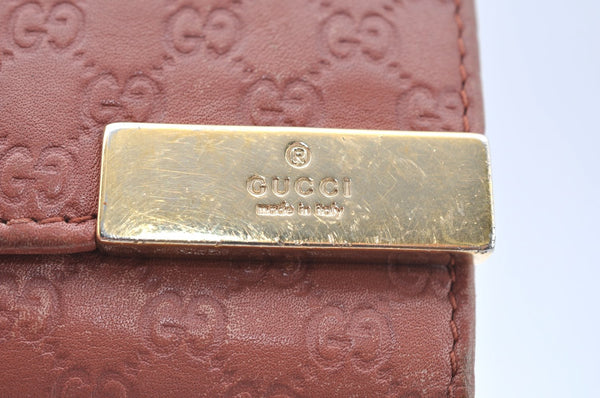 Authentic GUCCI Micro GG Guccissima Leather Key Case 268833 Pink K5583