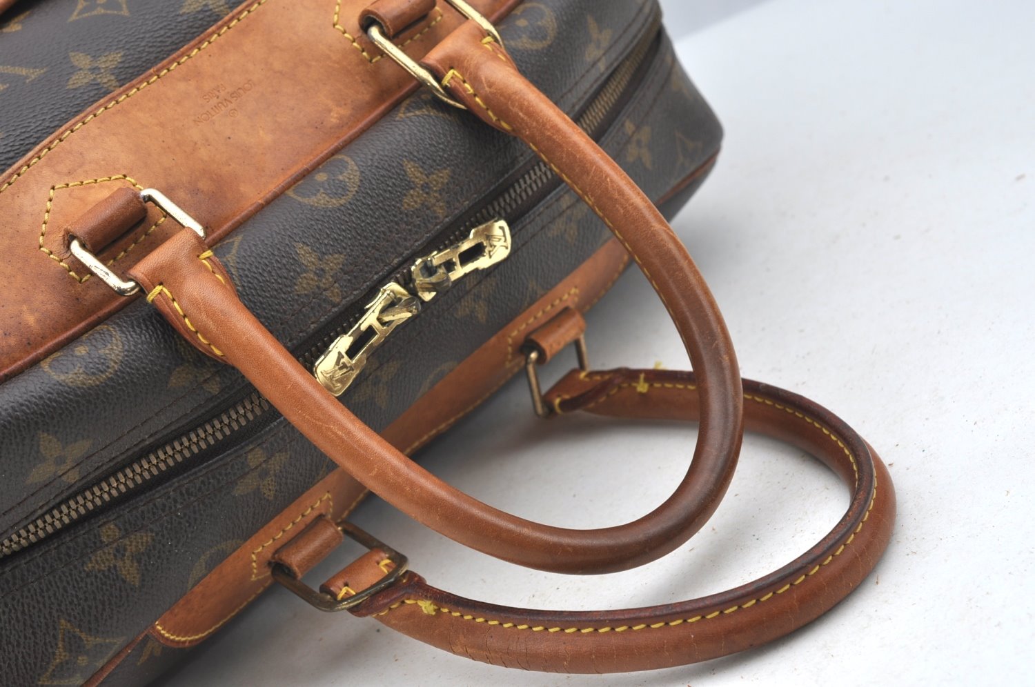 Authentic Louis Vuitton Monogram Deauville Hand Bag M47270 LV K5598