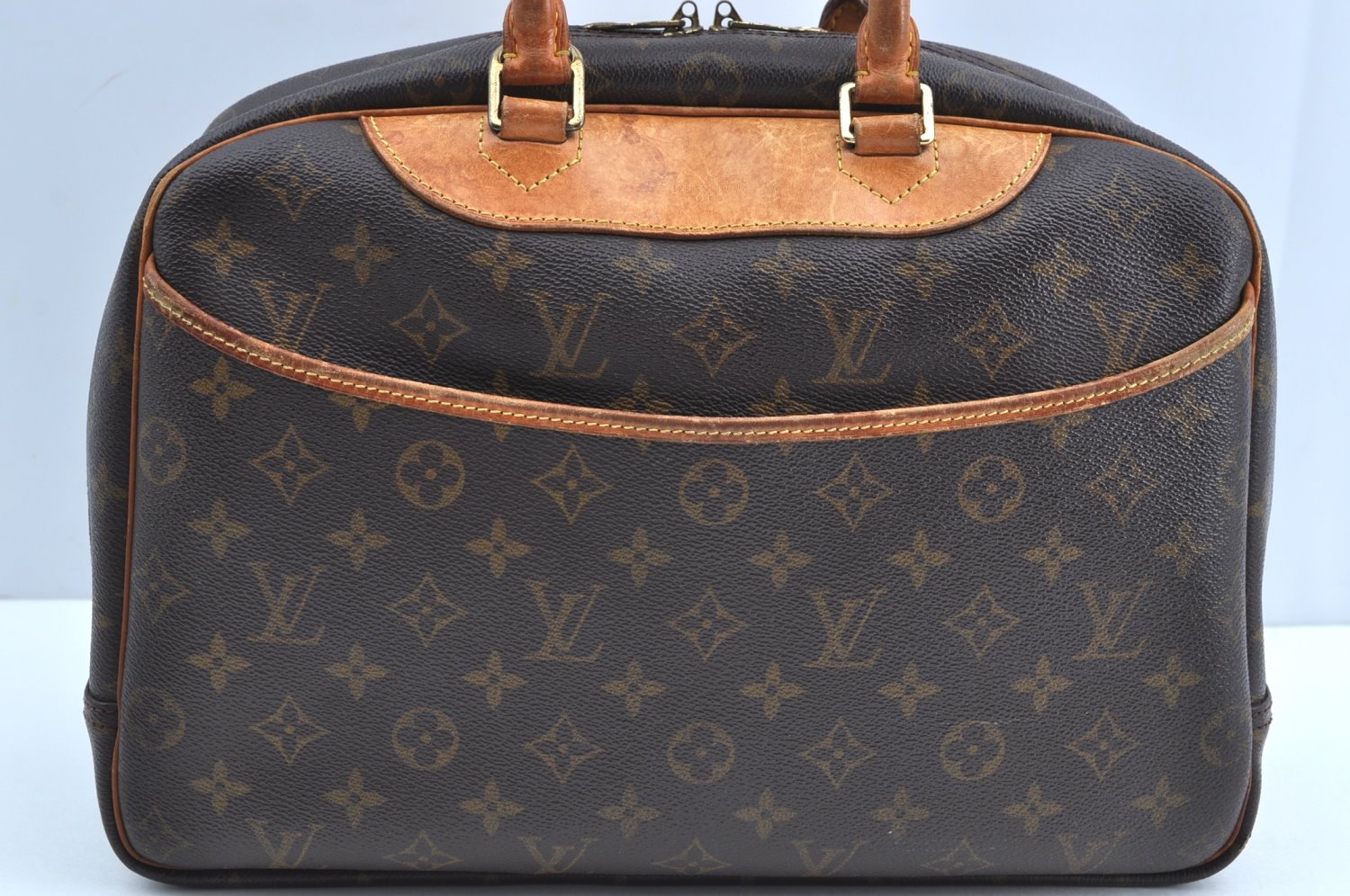 Authentic Louis Vuitton Monogram Deauville Hand Bag M47270 LV K5599