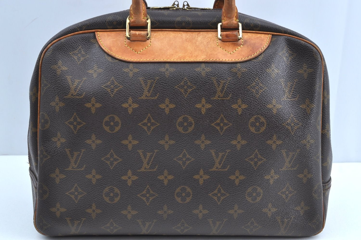 Authentic Louis Vuitton Monogram Deauville Hand Bag M47270 LV K5599