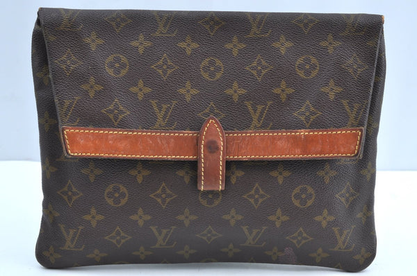 Auth Louis Vuitton Monogram Pochette Pliante Clutch Hand Bag Old Model LV K5602
