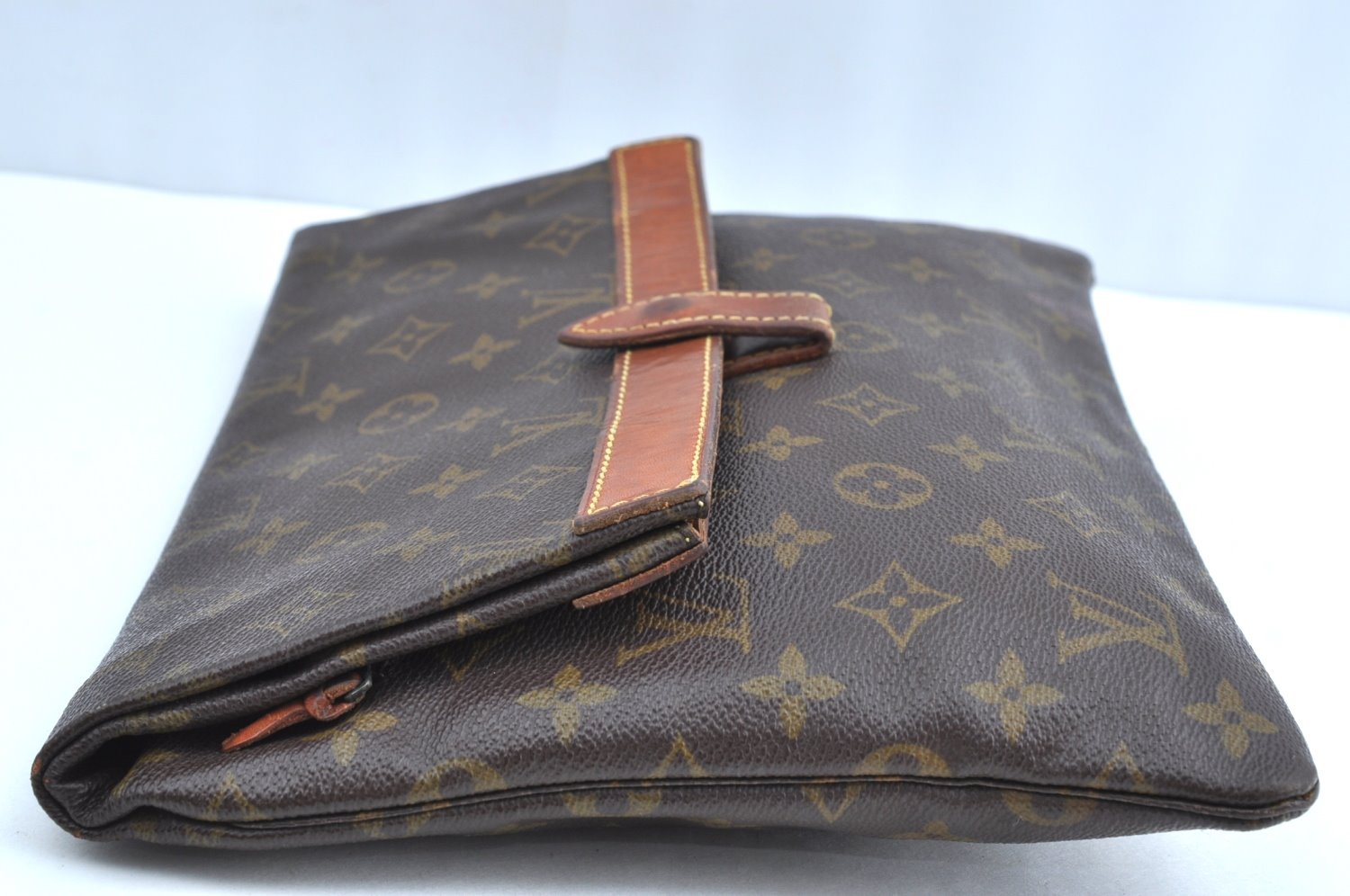 Auth Louis Vuitton Monogram Pochette Pliante Clutch Hand Bag Old Model LV K5602