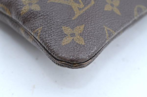 Auth Louis Vuitton Monogram Pochette Pliante Clutch Hand Bag Old Model LV K5602