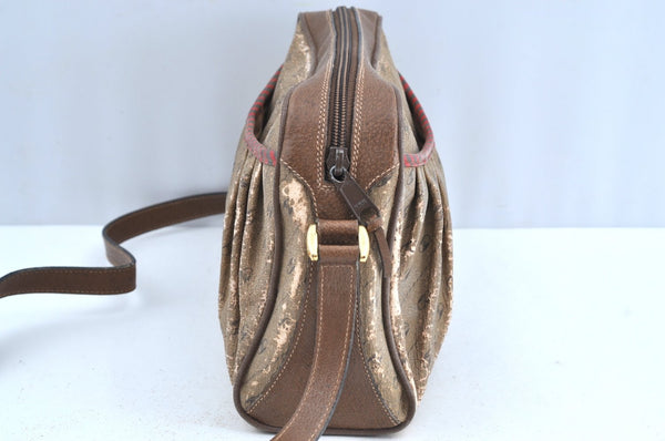 Authentic GUCCI Centennial Line Shoulder Cross Bag PVC Leather Brown Junk K5603