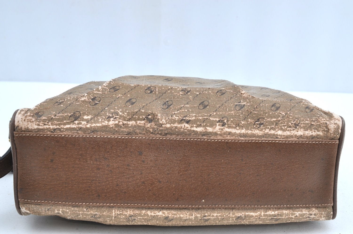 Authentic GUCCI Centennial Line Shoulder Cross Bag PVC Leather Brown Junk K5603