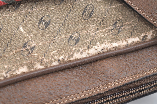 Authentic GUCCI Centennial Line Shoulder Cross Bag PVC Leather Brown Junk K5603