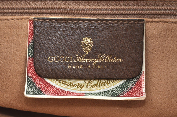 Authentic GUCCI Centennial Line Shoulder Cross Bag PVC Leather Brown Junk K5603