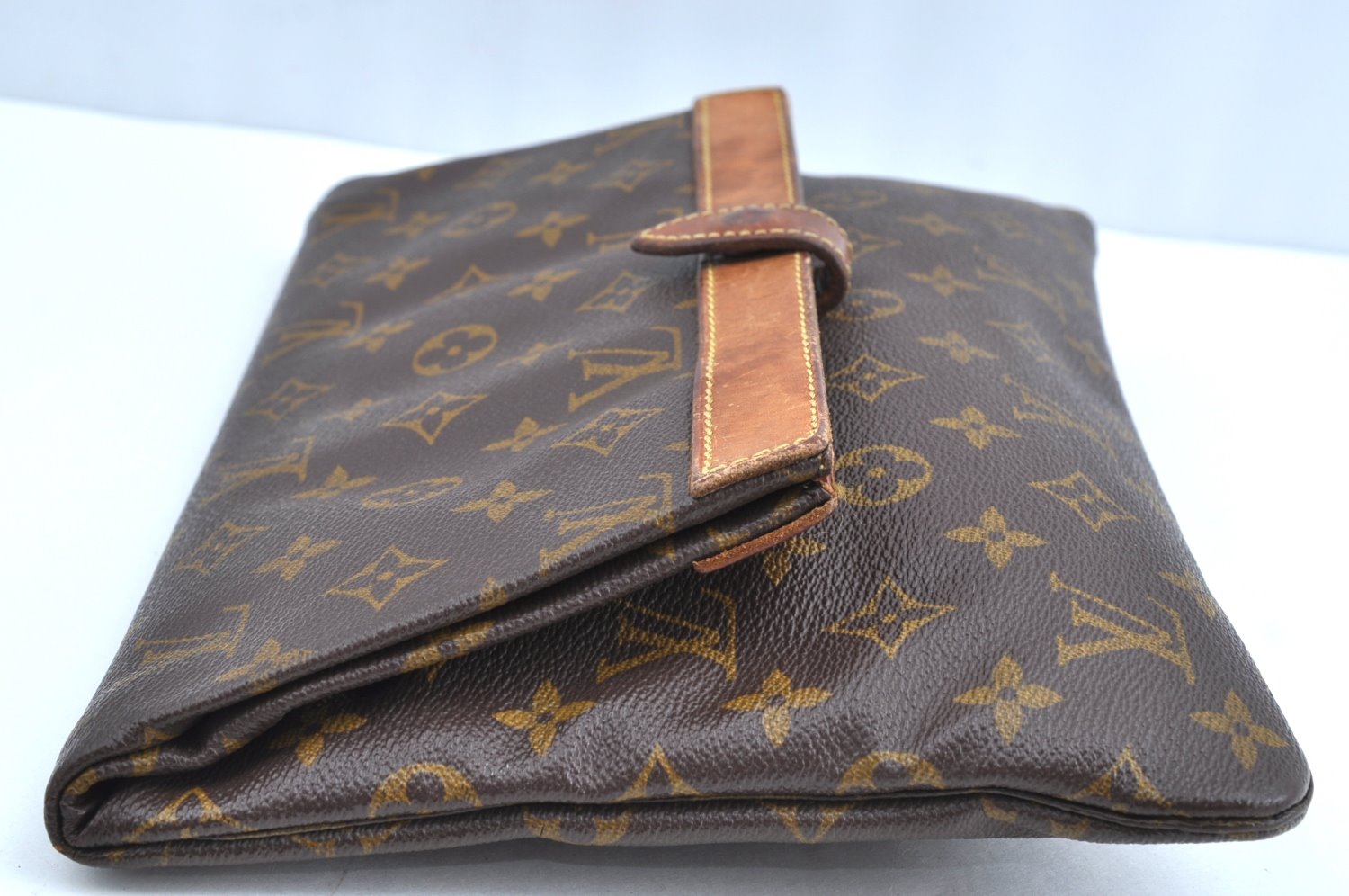 Auth Louis Vuitton Monogram Pochette Pliante Clutch Hand Bag Old Model LV K5604