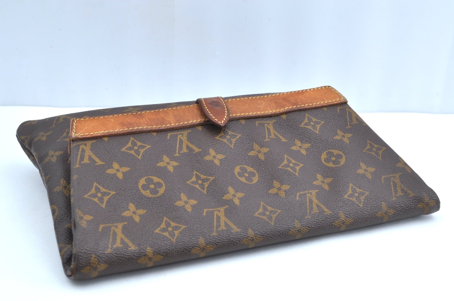 Auth Louis Vuitton Monogram Pochette Pliante Clutch Hand Bag Old Model LV K5604