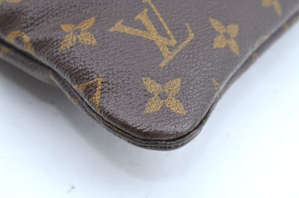 Auth Louis Vuitton Monogram Pochette Pliante Clutch Hand Bag Old Model LV K5604