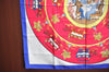 Auth HERMES Carre 90 Scarf "JEU DES OMNIBUS ET DAMES BLANCHES " Silk Blue K5616