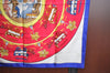 Auth HERMES Carre 90 Scarf "JEU DES OMNIBUS ET DAMES BLANCHES " Silk Blue K5616