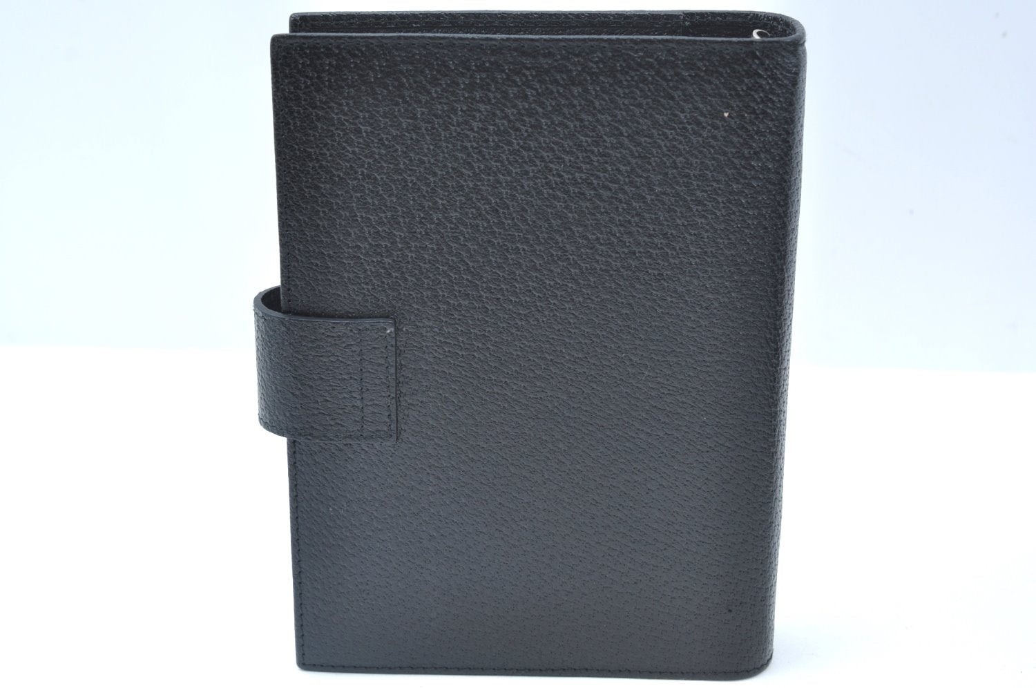 Authentic GUCCI Note Book Day Planner Cover 2003 Leather 115241 Black Box K5620