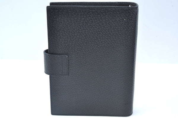 Authentic GUCCI Note Book Day Planner Cover 2003 Leather 115241 Black Box K5620