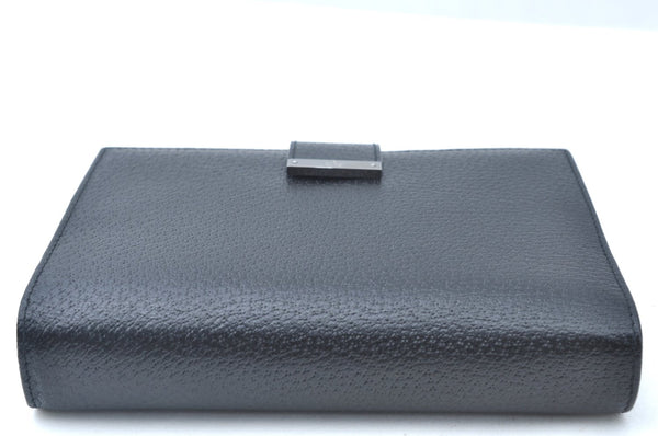 Authentic GUCCI Note Book Day Planner Cover 2003 Leather 115241 Black Box K5620