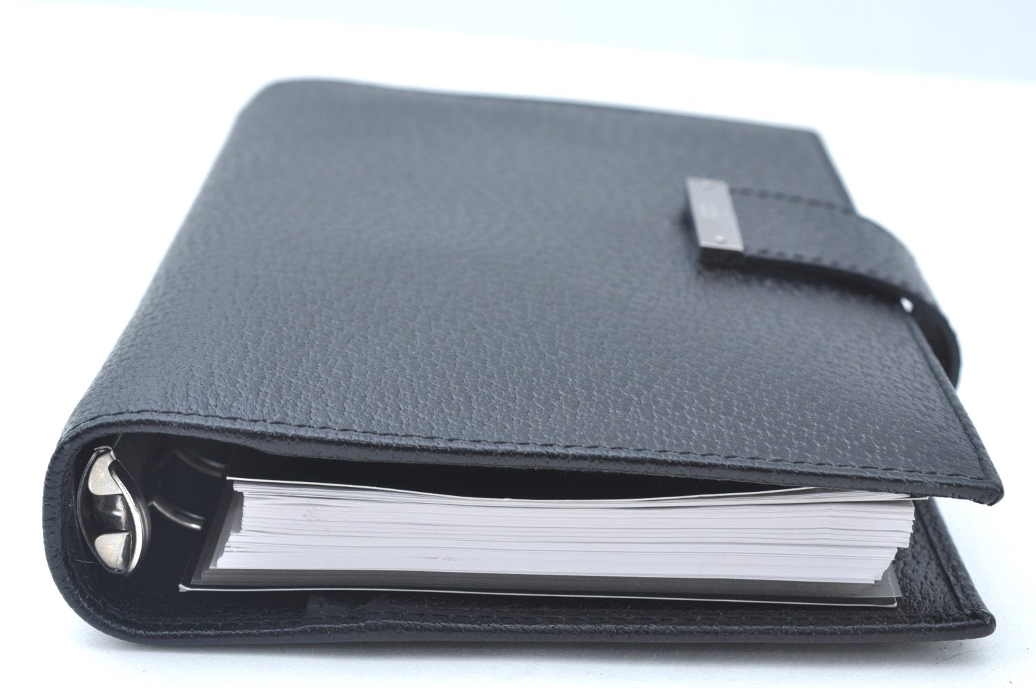 Authentic GUCCI Note Book Day Planner Cover 2003 Leather 115241 Black Box K5620