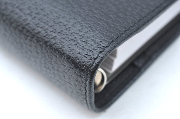 Authentic GUCCI Note Book Day Planner Cover 2003 Leather 115241 Black Box K5620