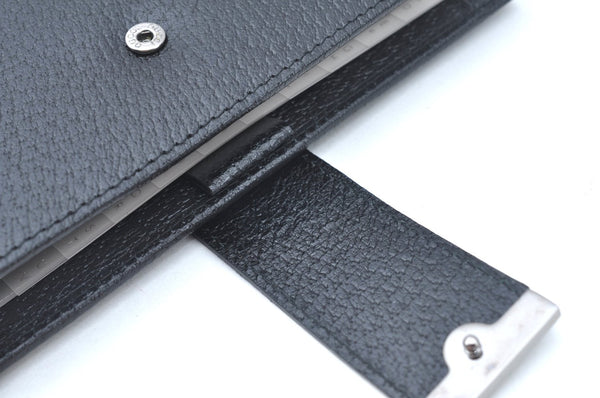 Authentic GUCCI Note Book Day Planner Cover 2003 Leather 115241 Black Box K5620