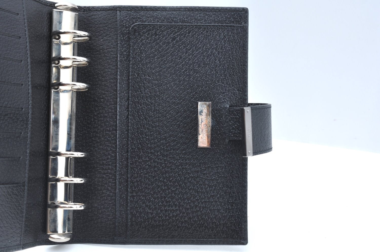 Authentic GUCCI Note Book Day Planner Cover 2003 Leather 115241 Black Box K5620